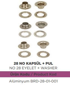 BRANDA KAPSULU GALVENIZ NO 28 + PUL CONTA